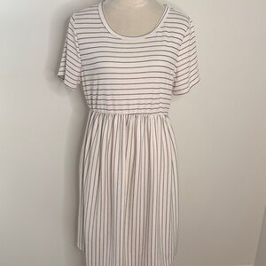 Pinkblush Cream and Black Striped Midi Dress